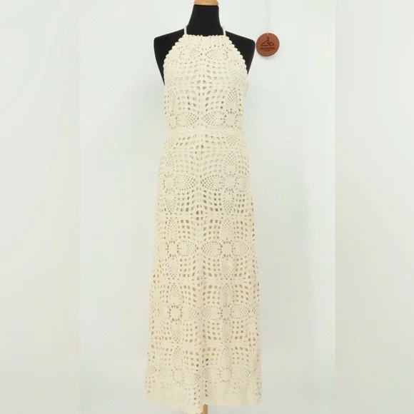 white christmas dresses Crochet Maxi Dress 8